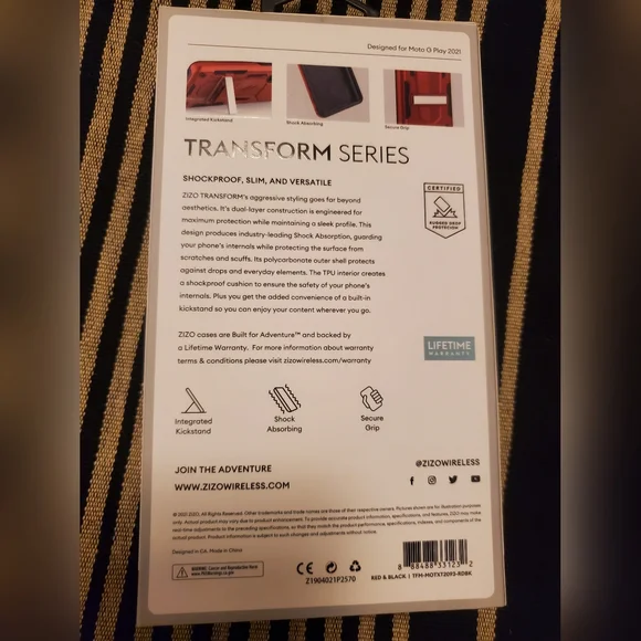 Zizo Moto G7 Supra Red and Black Phone Case Shock Kickstand - Picture 3 of 3